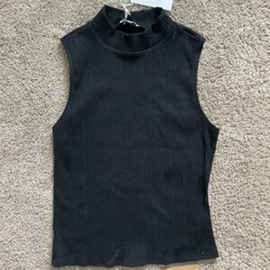 NEW Reformation Lunette Knit Top Black Size XL